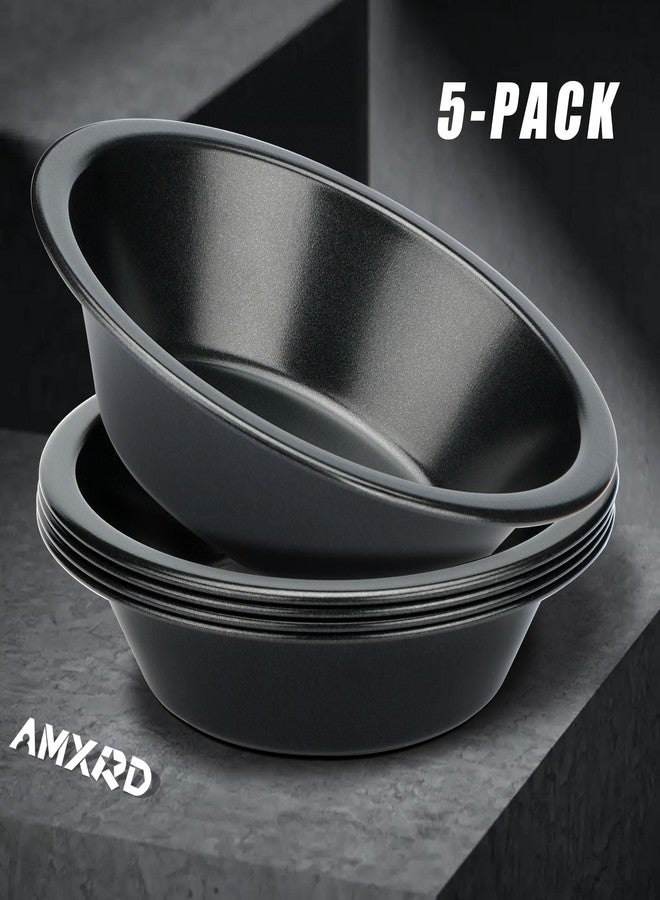 AMXRD 5 inch Mini Pie Pans, 5-Piece Small Round Cake Pan, Reusable Nonstick Carbon Steel Pie Tins for Oven and Instant Pot Baking - Image 5